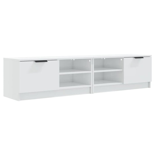 vidaXL 2 Piece TV Cabinet Set High Gloss White 80x35x36,5cm Engineered Wood