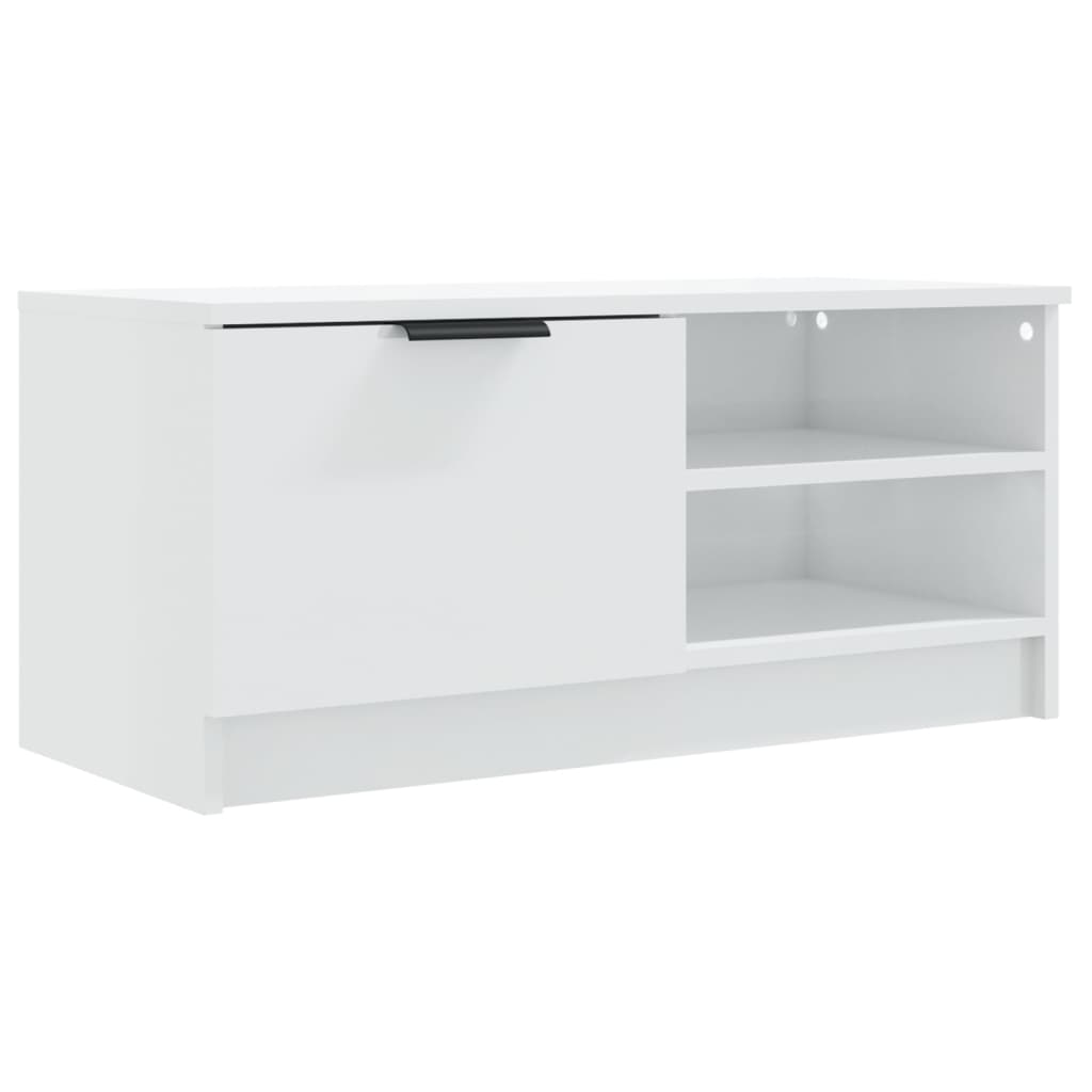 vidaXL 2 Piece TV Cabinet Set High Gloss White 80x35x36,5cm Engineered Wood