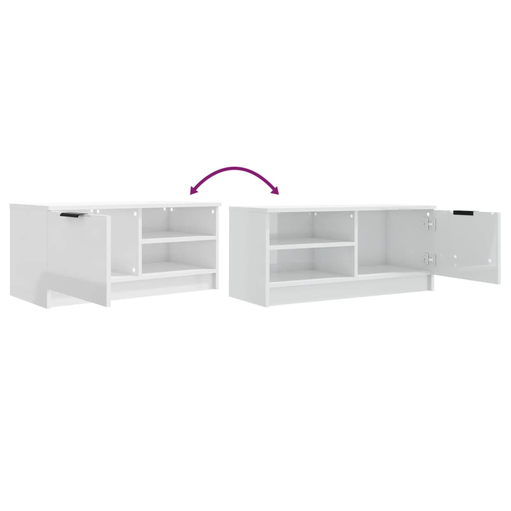 vidaXL 2 Piece TV Cabinet Set High Gloss White 80x35x36,5cm Engineered Wood