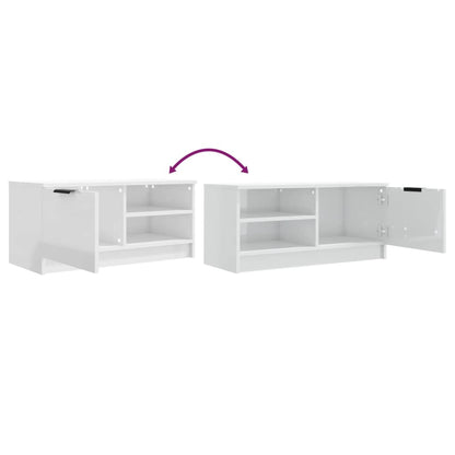 vidaXL 2 Piece TV Cabinet Set High Gloss White 80x35x36,5cm Engineered Wood