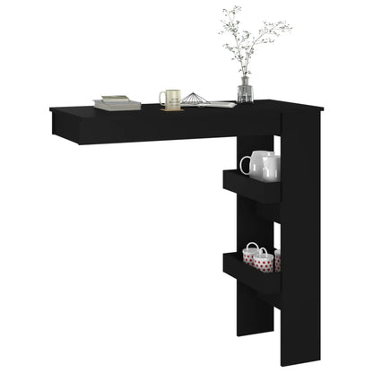 vidaXL Wall Bar Table Black 102x45x103.5 cm Engineered Wood