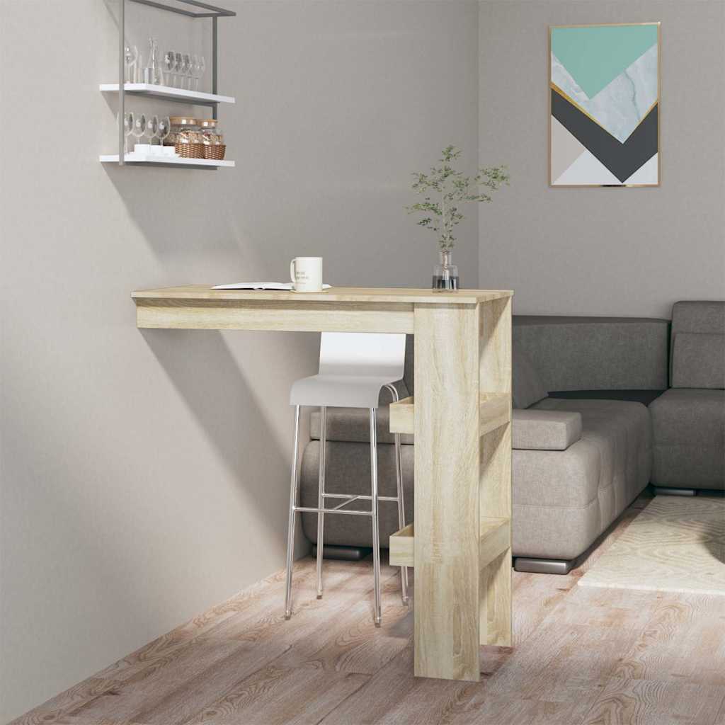 vidaXL Wall Bar Table Sonoma Oak 102x45x103,5 cm Engineered Wood