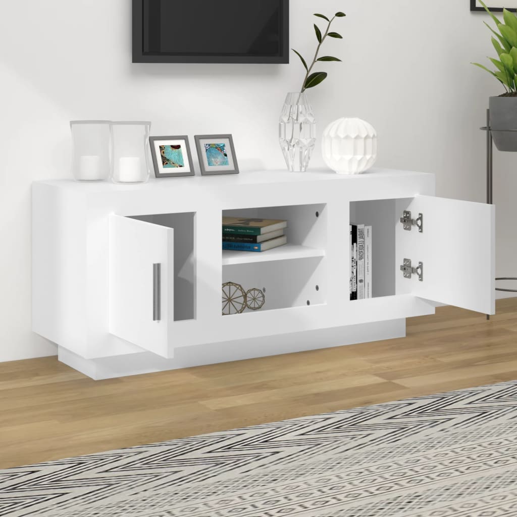 vidaXL TV Cabinet White 102x35x45 cm Engineered Wood