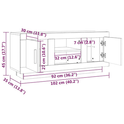 vidaXL TV Cabinet Concrete Grey 102x35x45 cm Engineered Wood