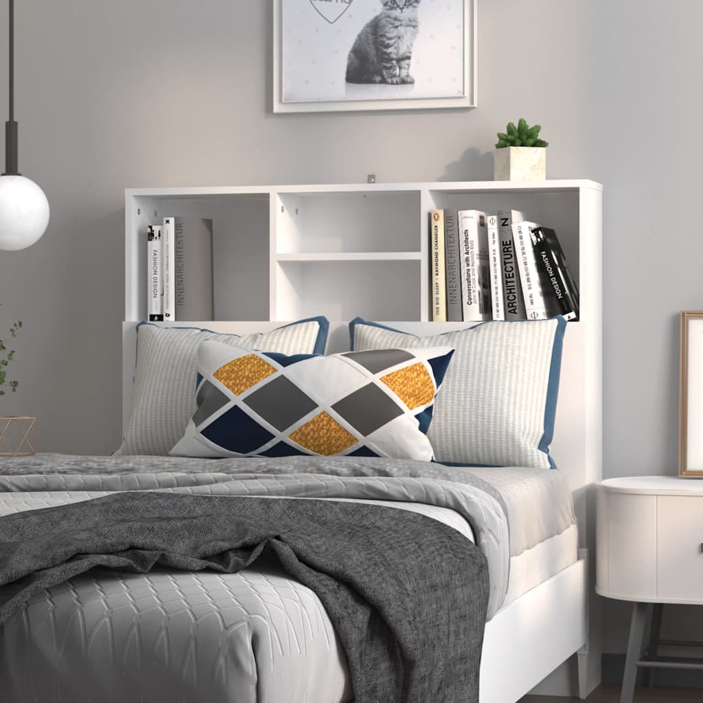 vidaXL Headboard Cabinet White 100x19x103.5 cm