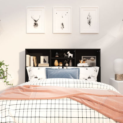 vidaXL Headboard Cabinet Black 120x19x103.5 cm