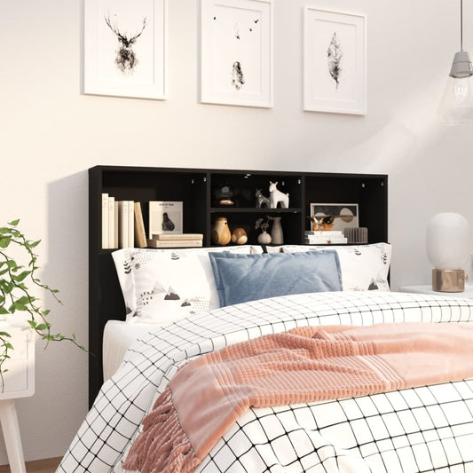 811854 vidaXL Headboard Cabinet Black 120x19x103,5 cm