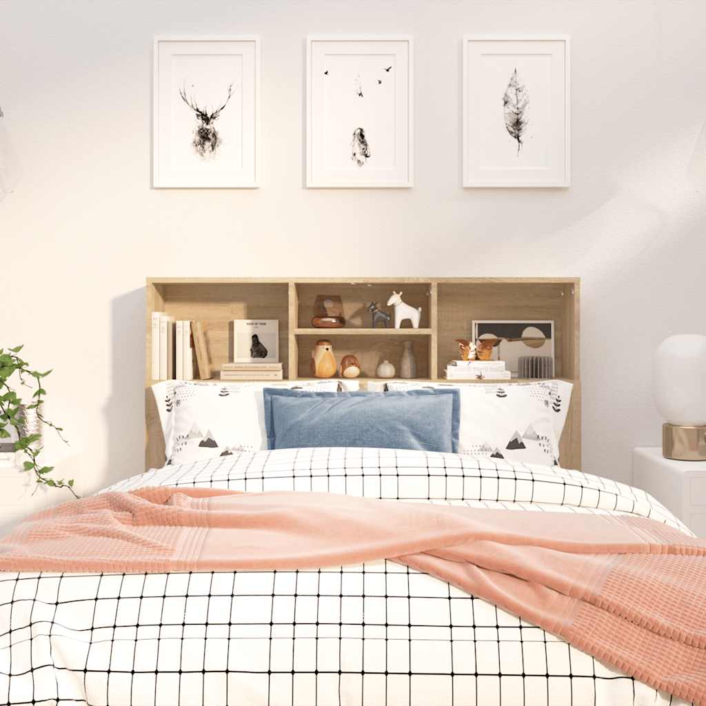vidaXL Headboard Cabinet Sonoma Oak 120x19x103.5 cm