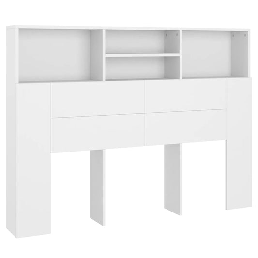 811862 vidaXL Headboard Cabinet White 140x19x103,5 cm