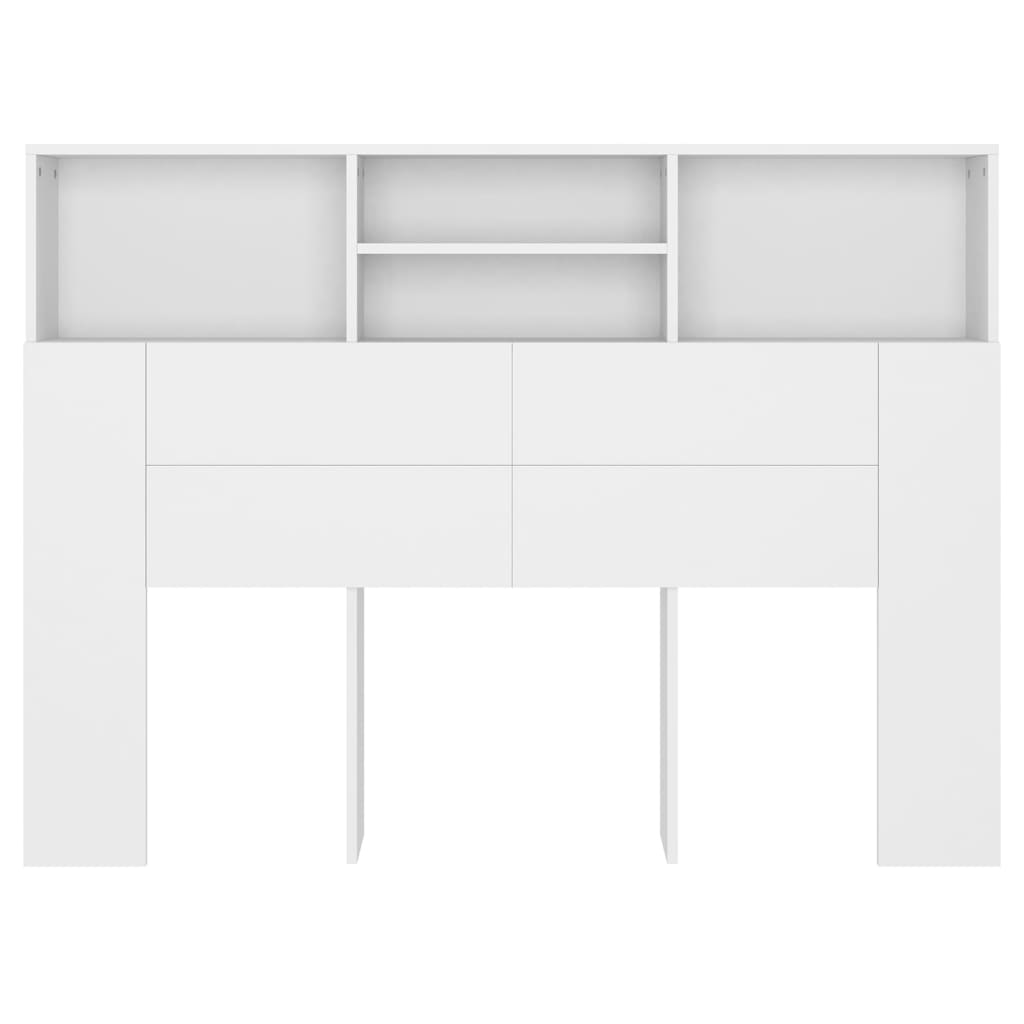 vidaXL Headboard Cabinet White 140x19x103.5 cm