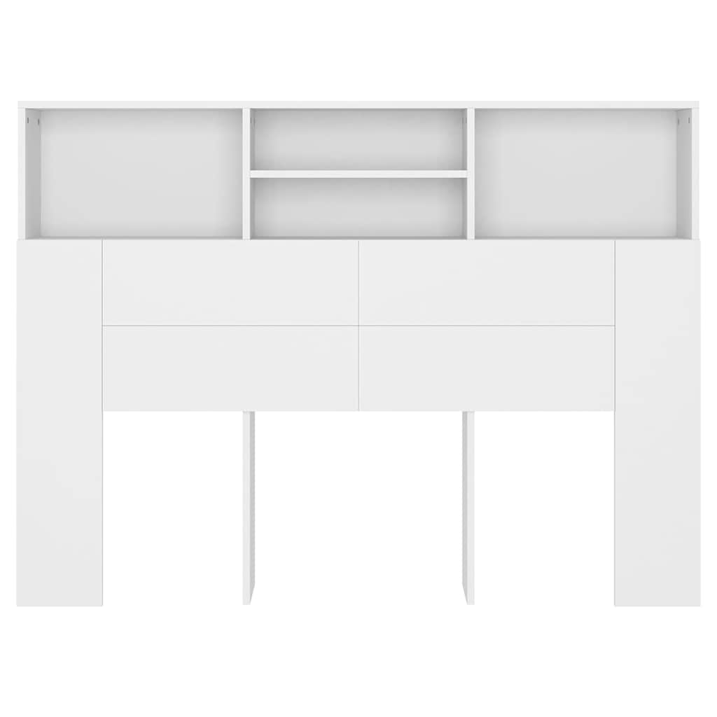 811862 vidaXL Headboard Cabinet White 140x19x103,5 cm