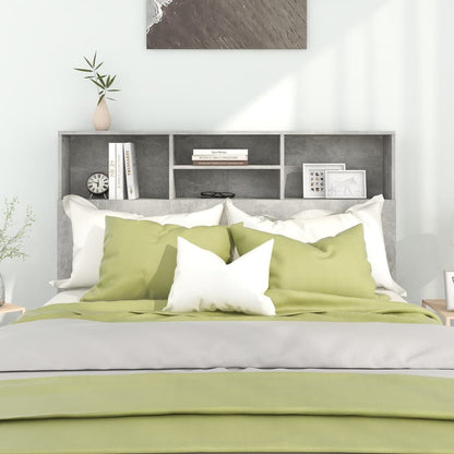 vidaXL Headboard Cabinet Concrete Grey 140x19x103.5 cm