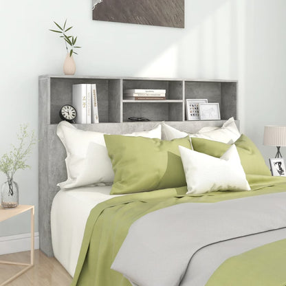 vidaXL Headboard Cabinet Concrete Grey 140x19x103.5 cm