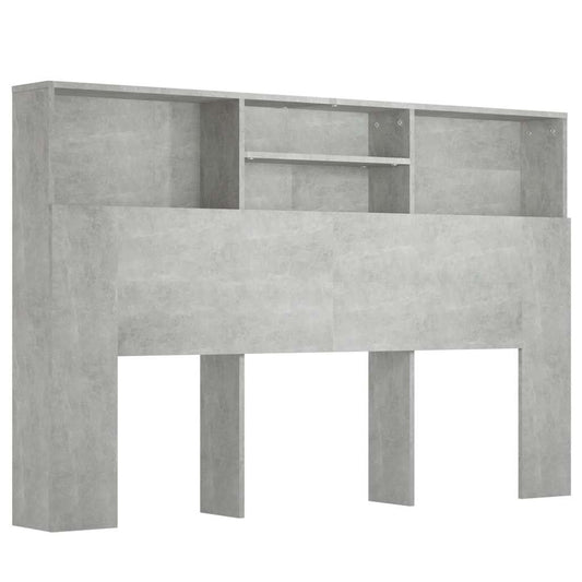 811875 vidaXL Headboard Cabinet Concrete Grey 160x19x103,5 cm
