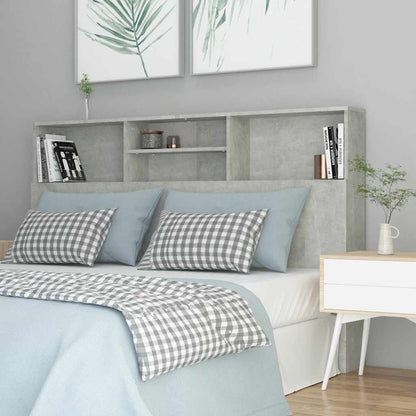 vidaXL Headboard Cabinet Concrete Grey 160x19x103.5 cm