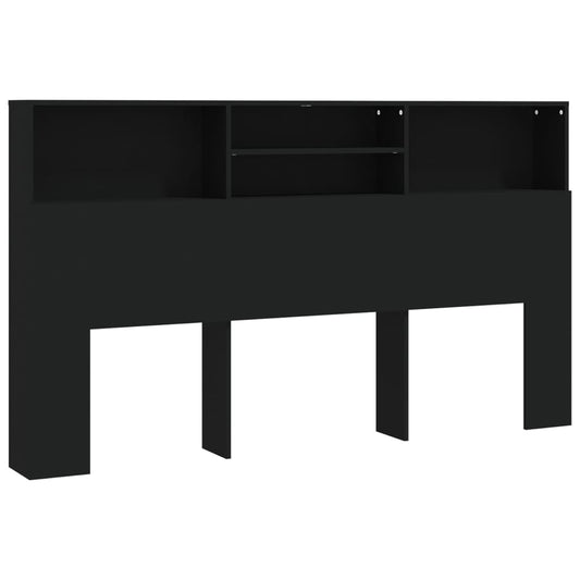 811881 vidaXL Headboard Cabinet Black 180x19x103,5 cm