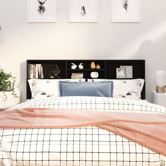 811881 vidaXL Headboard Cabinet Black 180x19x103,5 cm
