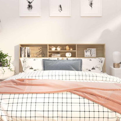 vidaXL Headboard Cabinet Sonoma Oak 180x19x103,5 cm Engineered Wood