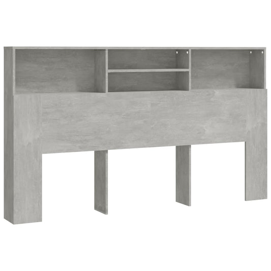 811884 vidaXL Headboard Cabinet Concrete Grey 180x19x103,5 cm