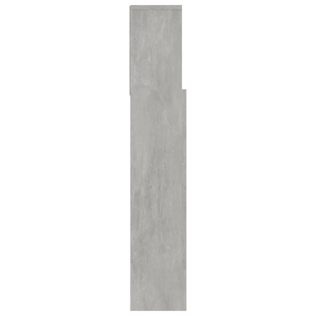 vidaXL Headboard Cabinet Concrete Grey 180x19x103.5 cm