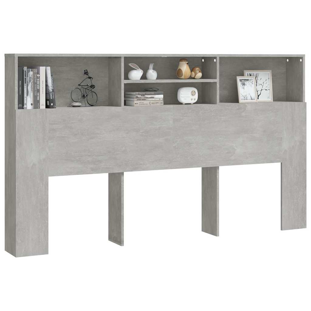 811884 vidaXL Headboard Cabinet Concrete Grey 180x19x103,5 cm