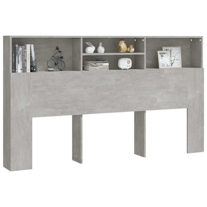 811884 vidaXL Headboard Cabinet Concrete Grey 180x19x103,5 cm