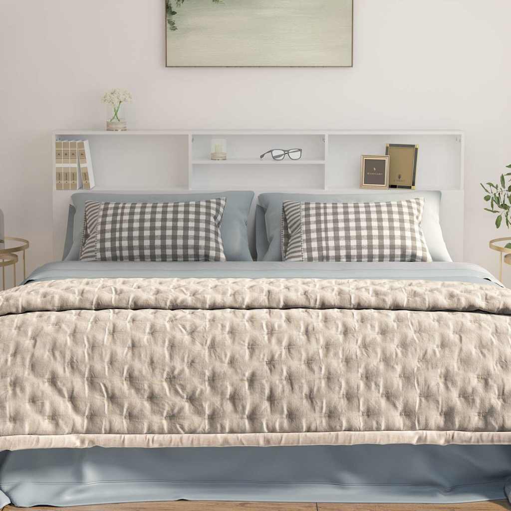 811889 vidaXL Headboard Cabinet White 200x19x103,5 cm