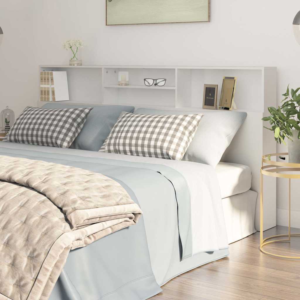811889 vidaXL Headboard Cabinet White 200x19x103,5 cm