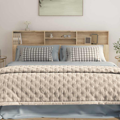 vidaXL Headboard Cabinet Sonoma Oak 200x19x103,5 cm Engineered Wood
