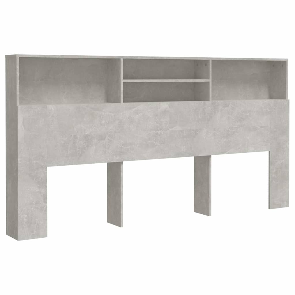 811893 vidaXL Headboard Cabinet Concrete Grey 200x19x103,5 cm