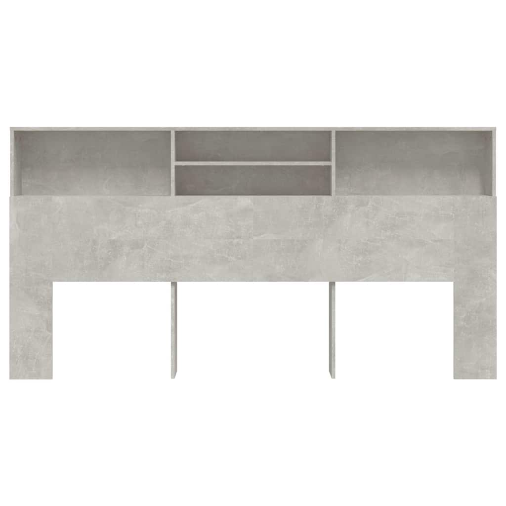 811893 vidaXL Headboard Cabinet Concrete Grey 200x19x103,5 cm