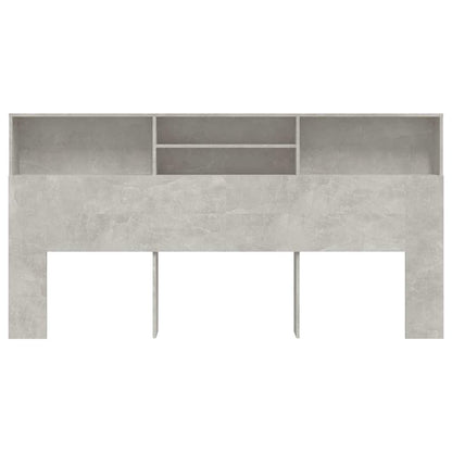 811893 vidaXL Headboard Cabinet Concrete Grey 200x19x103,5 cm