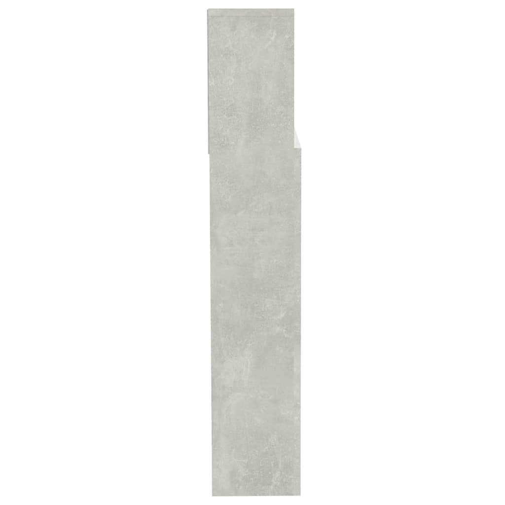 811893 vidaXL Headboard Cabinet Concrete Grey 200x19x103,5 cm