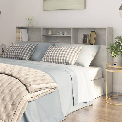 vidaXL Headboard Cabinet Concrete Grey 200x19x103.5 cm