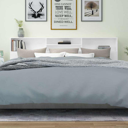 vidaXL Headboard Cabinet White 220x19x101.5 cm