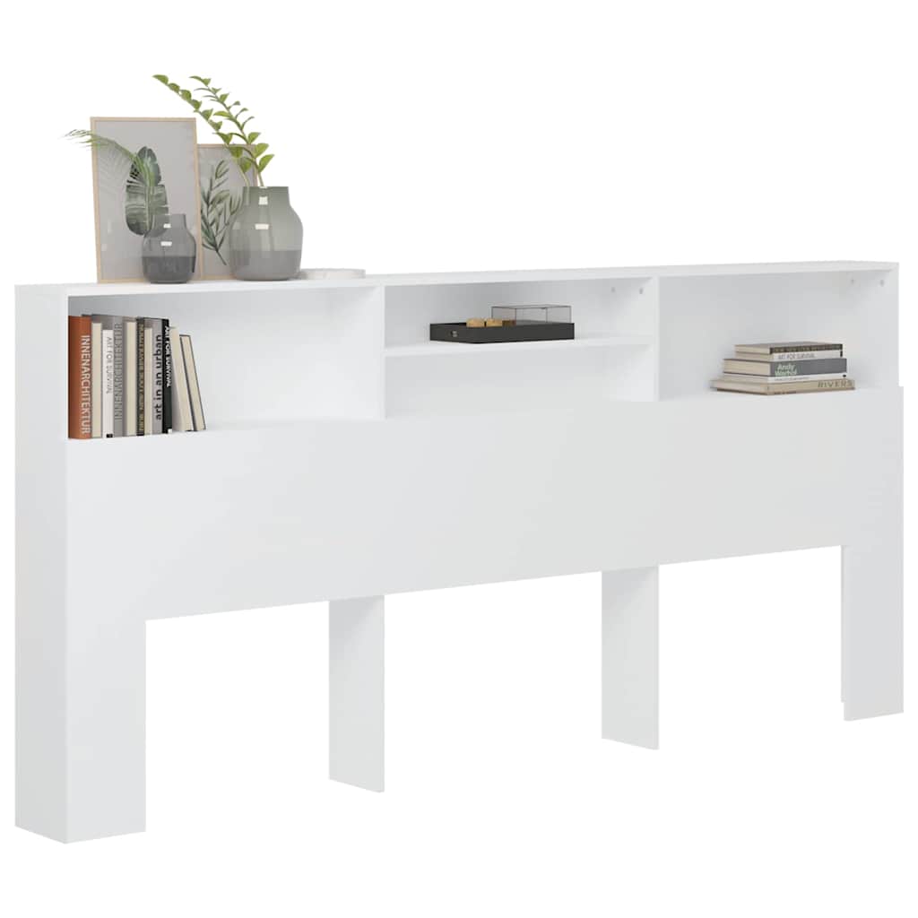 vidaXL Headboard Cabinet White 220x19x101.5 cm