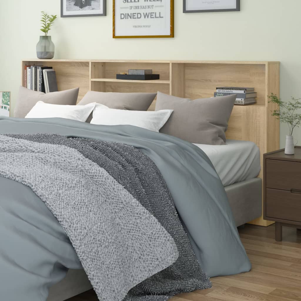 vidaXL Headboard Cabinet Sonoma Oak 220x19x103.5 cm