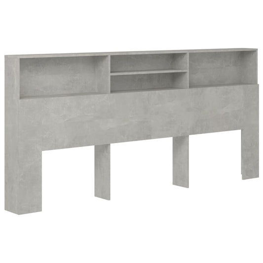811902 vidaXL Headboard Cabinet Concrete Grey 220x19x103,5 cm