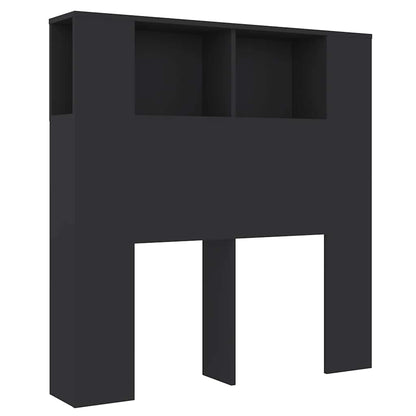 vidaXL Headboard Cabinet | Black | Engineered wood | Headboard Cabinet