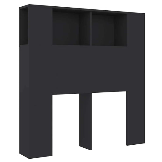 811908 vidaXL Headboard Cabinet Black 100x18,5x102,5 cm