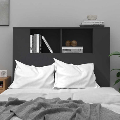 vidaXL Headboard Cabinet | Black | Engineered wood | Headboard Cabinet