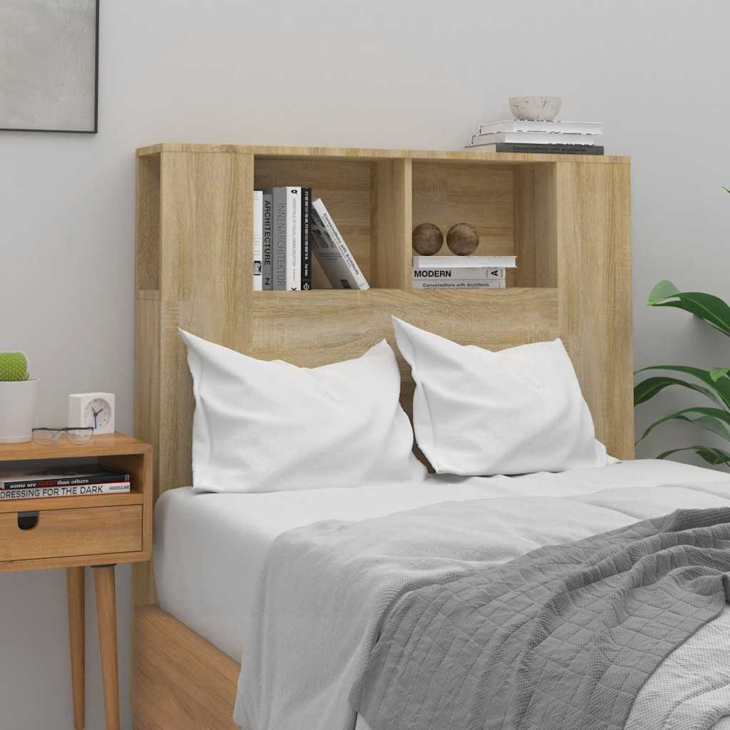 vidaXL Headboard Cabinet | Sonoma oak | Engineered wood | Medium | Bed Headboard