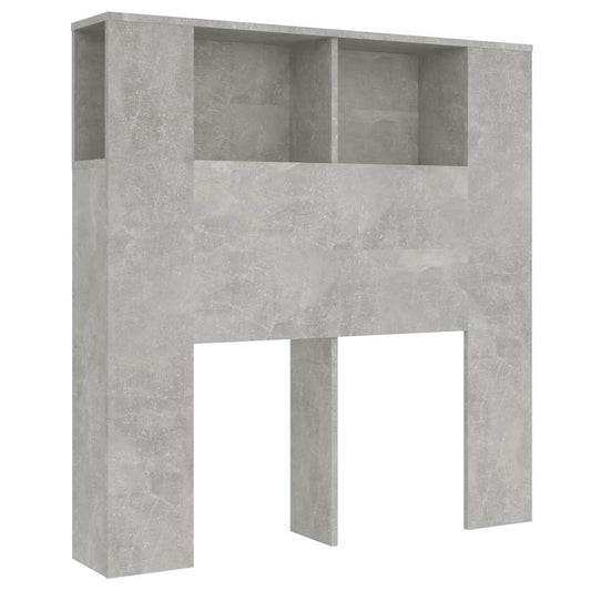 811911 vidaXL Headboard Cabinet Concrete Grey 100x18,5x102,5 cm