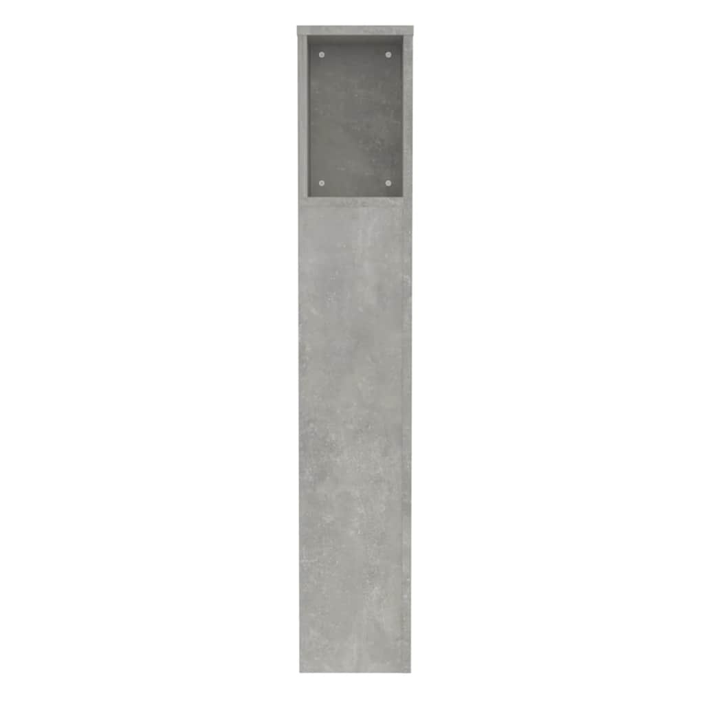 vidaXL Headboard Cabinet | Concrete grey | Engineered wood | Medium