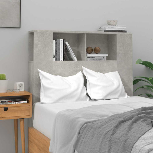 811911 vidaXL Headboard Cabinet Concrete Grey 100x18,5x102,5 cm