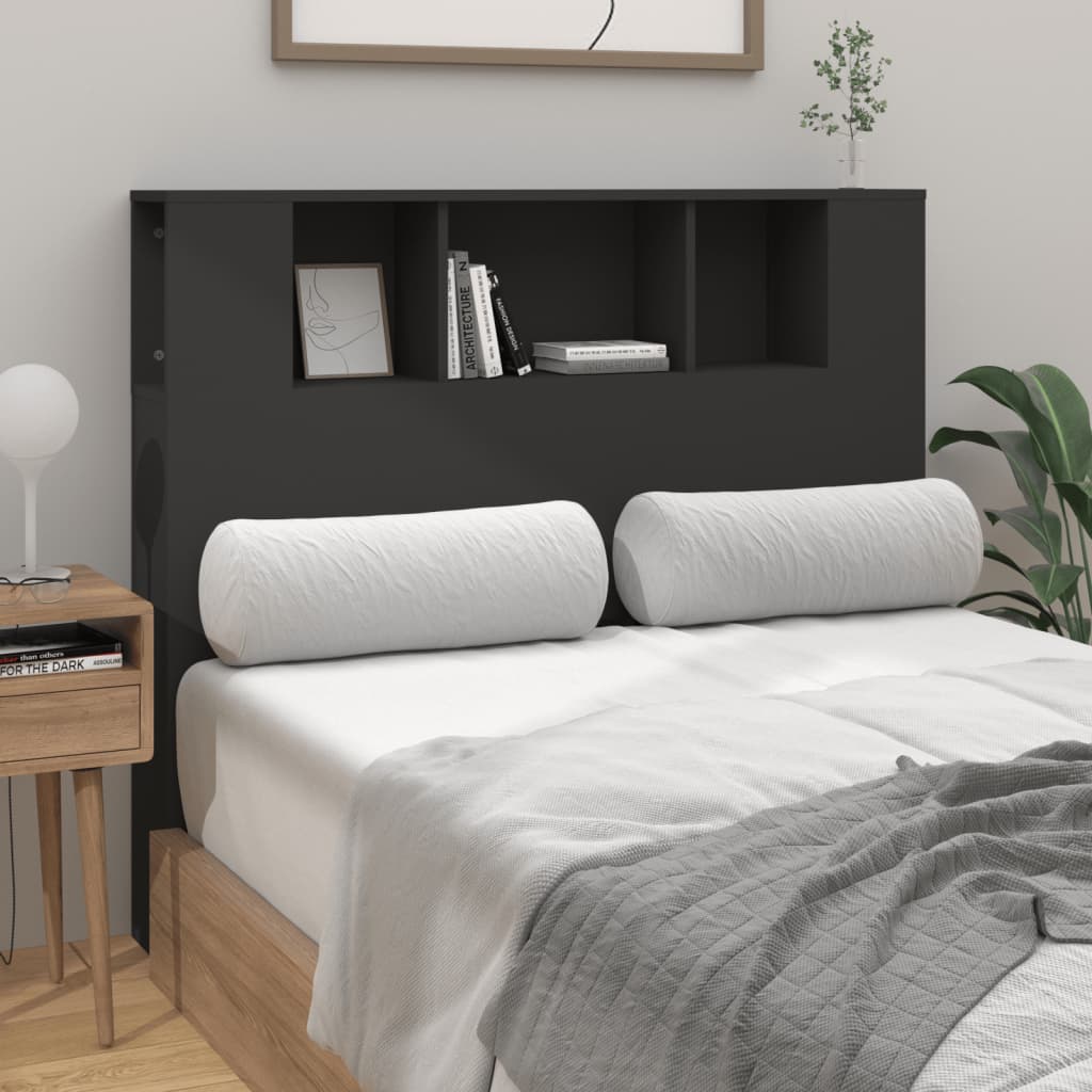 vidaXL Headboard Cabinet Black 120x18.5x102.5 cm