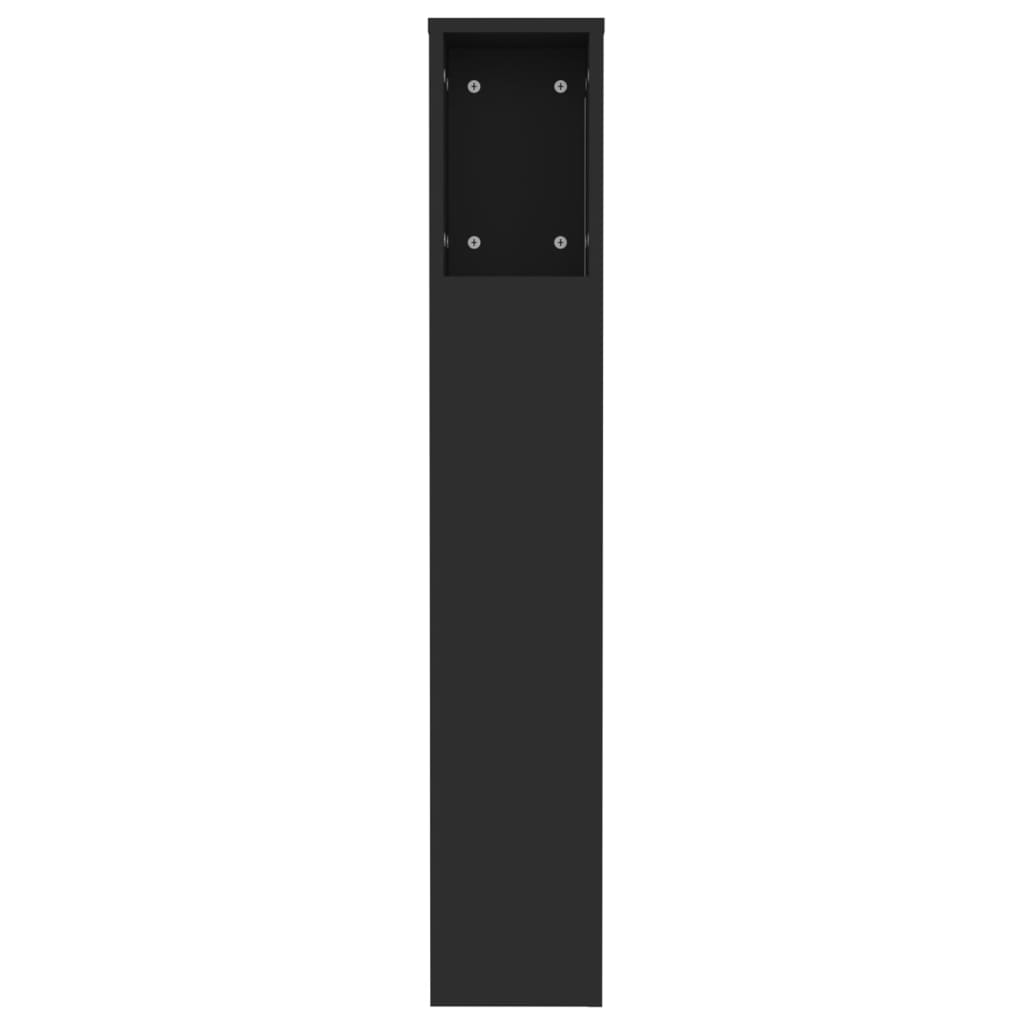 vidaXL Headboard Cabinet Black 120x18.5x102.5 cm