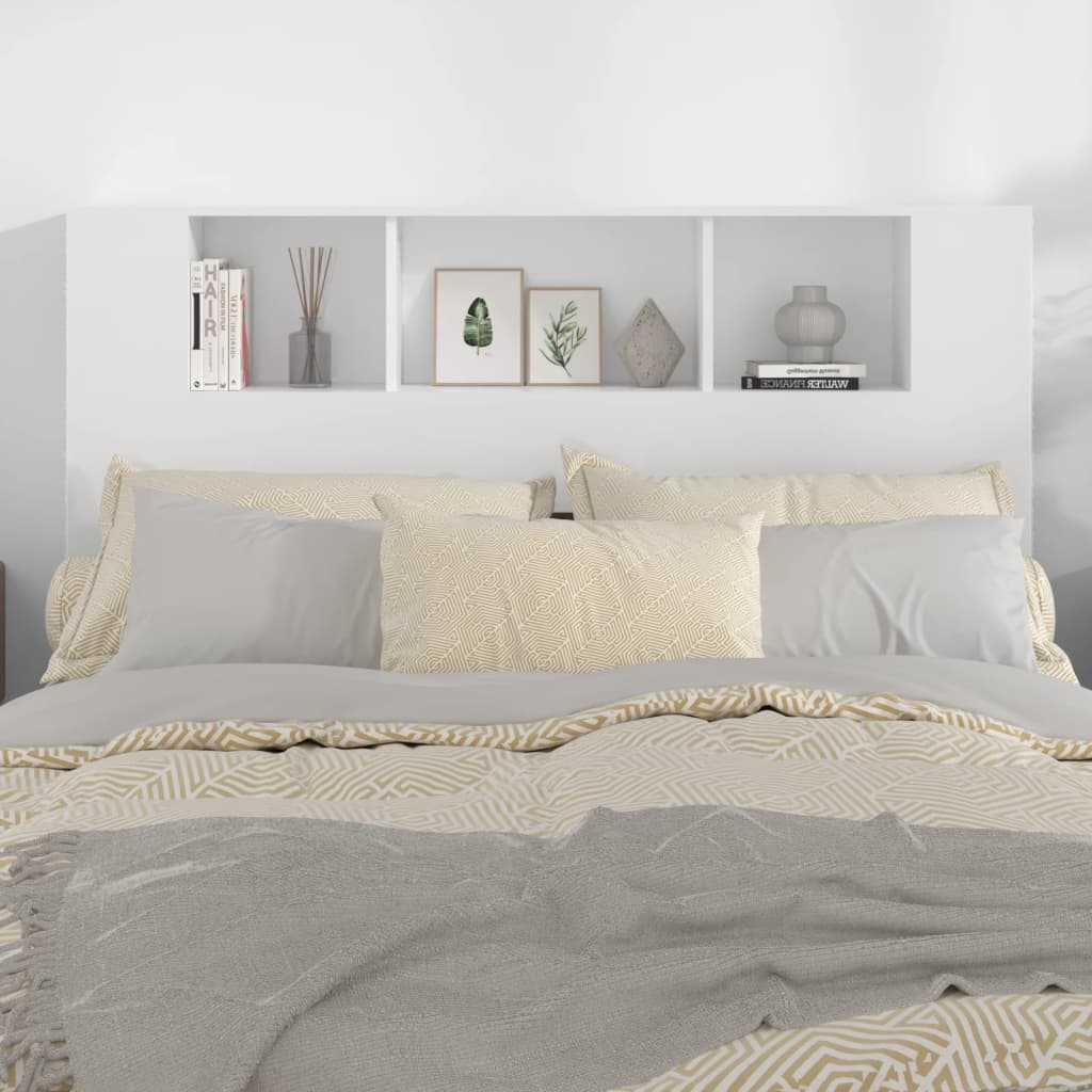 vidaXL Headboard Cabinet White 140x18.5x104.5 cm