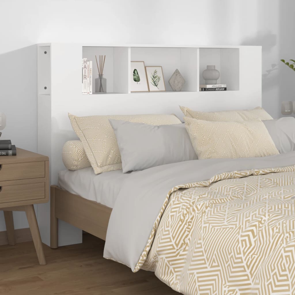 vidaXL Headboard Cabinet White 140x18.5x104.5 cm