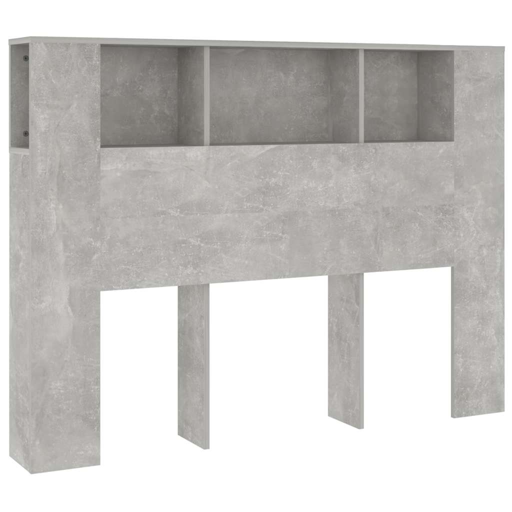 vidaXL Headboard Cabinet Concrete Grey 140x18,5x104,5 cm
